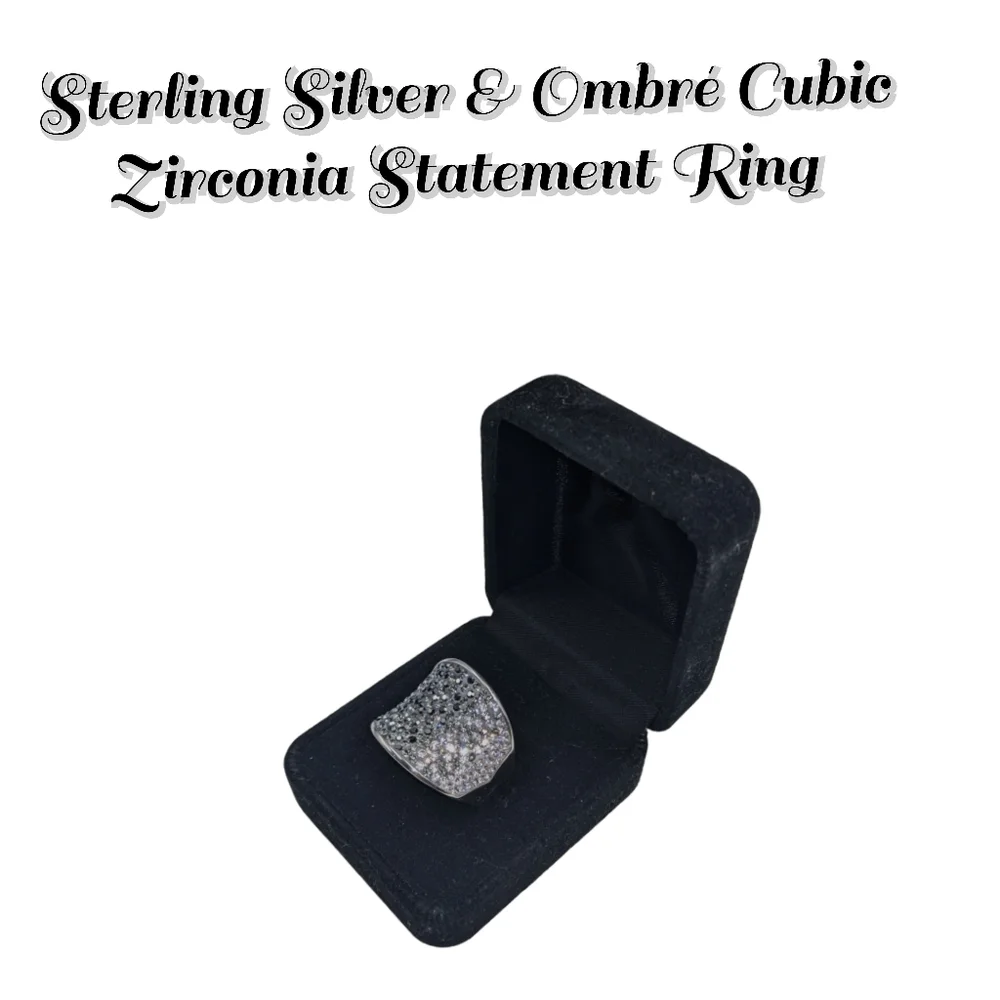 Sterling Silver & Ombré Cubic Zirconia Statement Ring
